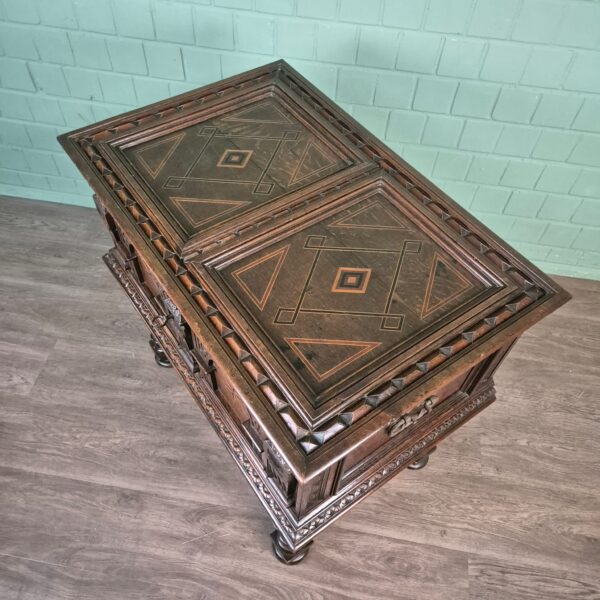 Kist Stollenkist Barok 1740 Eiken - Afbeelding 5