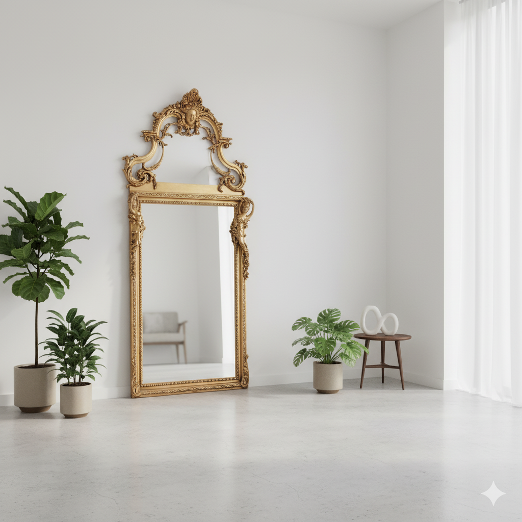 Barokspiegel Spiegel Barokstijl Goud 1,20 m x 2,44 m - Afbeelding 2