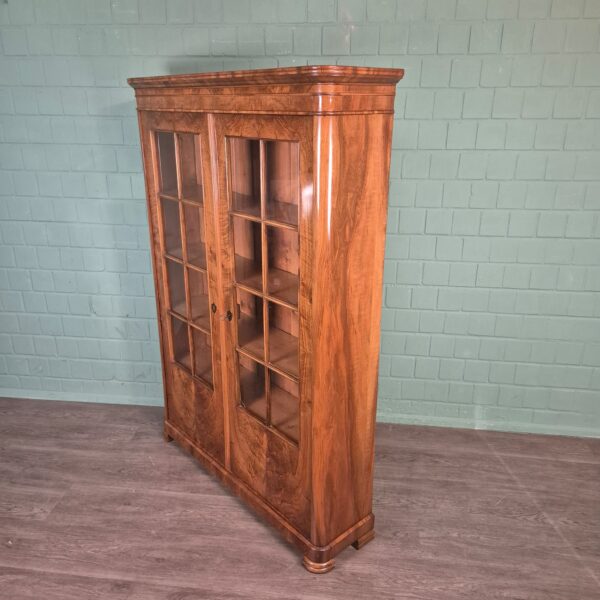 Vitrine Servieskast Biedermeier 1830 Noten - Afbeelding 4