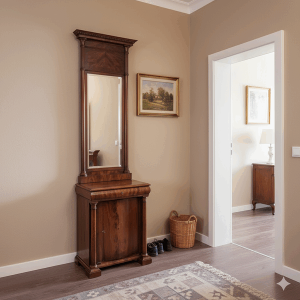 Spiegel mit Console Biedermeier 1820 Mahonie - Afbeelding 2