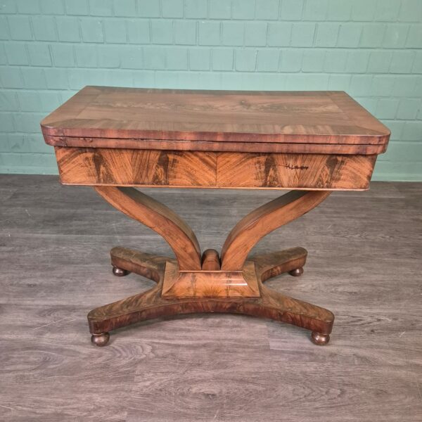 Klaptafel Speeltafel Biedermeier 1820 Mahonie - Afbeelding 3