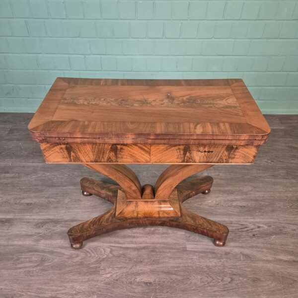 Klaptafel Speeltafel Biedermeier 1820 Mahonie - Afbeelding 4