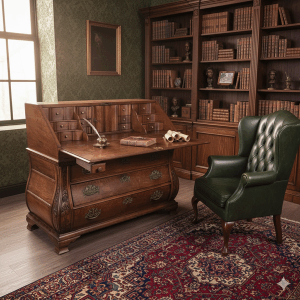 Secretaire Barok 1770 Eiken - Afbeelding 2
