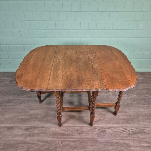 Klaptafel Jugendstil 1920 Eiken - Afbeelding 8