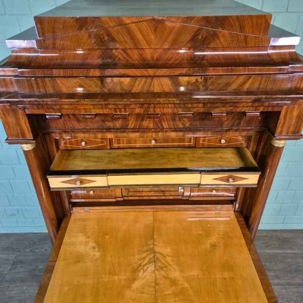 Secretaire Biedermeier 1810 Mahonie - Afbeelding 8