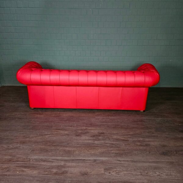 Chesterfield Bank Leder Rood 2,60 m - Afbeelding 9