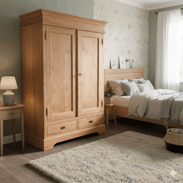 Kast Kledingkast Teak 1,35 m - Afbeelding 2