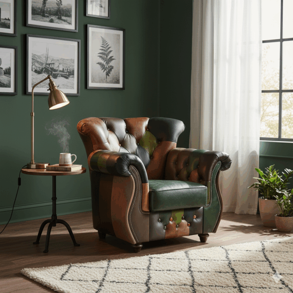 Chesterfield Fauteuil Leder Model Jungle - Afbeelding 2