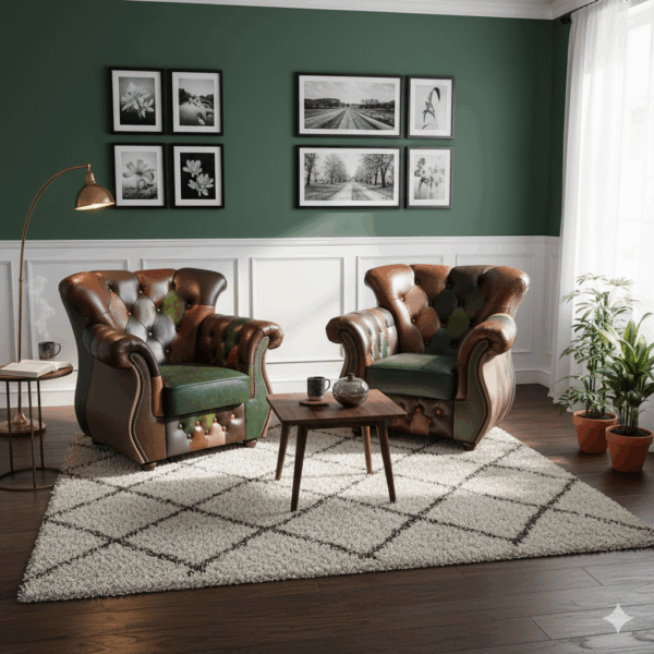 Chesterfield Fauteuil Leder Model Jungle Set - Afbeelding 2