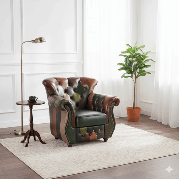 Chesterfield Fauteuil Leder Model Jungle - Afbeelding 2