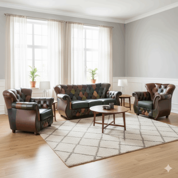 Chesterfield Bankstel Model Jungle 3-1-1 Leder - Afbeelding 2