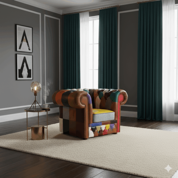Chesterfield Fauteuil Leder Model Carnaval - Afbeelding 2
