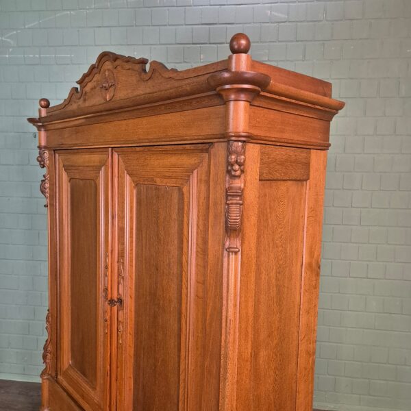 Kast Kledingkast Biedermeier 1840 Eiken - Afbeelding 11