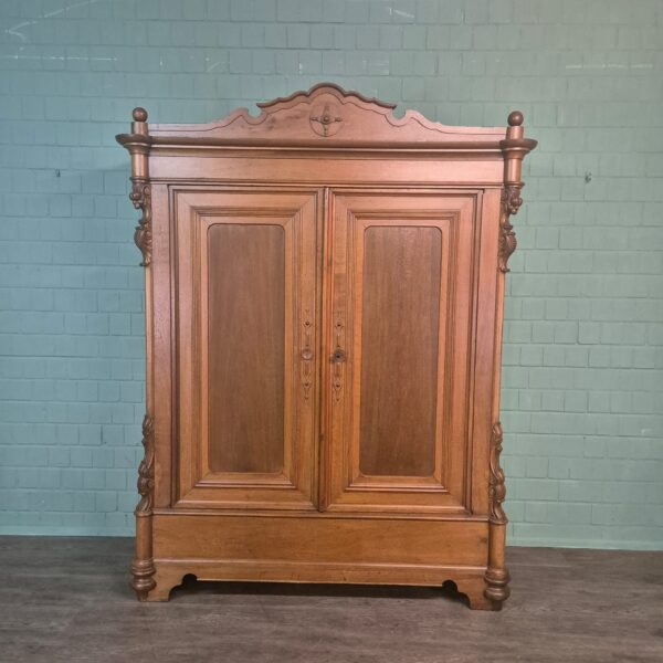 Kast Kledingkast Biedermeier 1840 Eiken - Afbeelding 4
