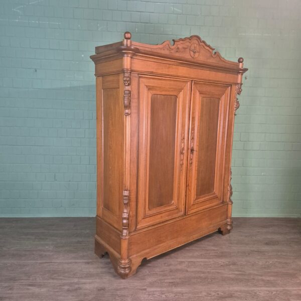 Kast Kledingkast Biedermeier 1840 Eiken - Afbeelding 3