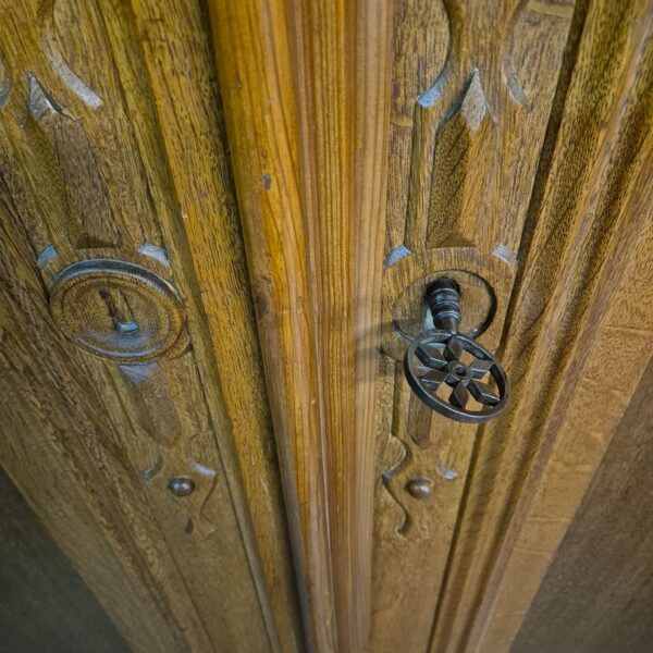 Kast Kledingkast Biedermeier 1840 Eiken - Afbeelding 16