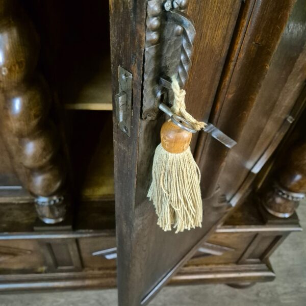 Kast Kledingkast Neo-barok 1910 Eiken - Afbeelding 15