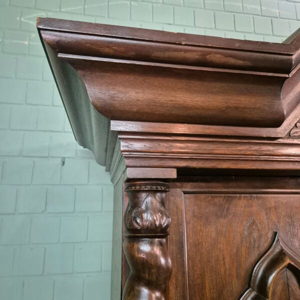 Kast Kledingkast Neo-barok 1910 Eiken - Afbeelding 11