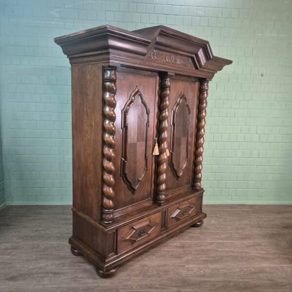 Kast Kledingkast Neo-barok 1910 Eiken