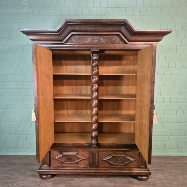 Kast Kledingkast Neo-barok 1910 Eiken - Afbeelding 13