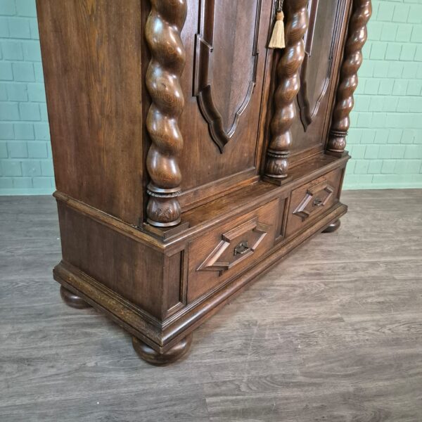Kast Kledingkast Neo-barok 1910 Eiken - Afbeelding 7