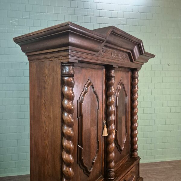 Kast Kledingkast Neo-barok 1910 Eiken - Afbeelding 5