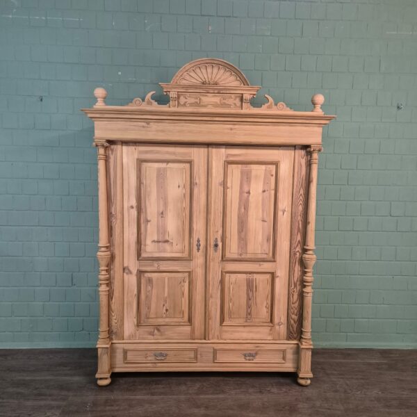 Kast Kledingkast Gründerzeit 1880 Grenen - Afbeelding 3