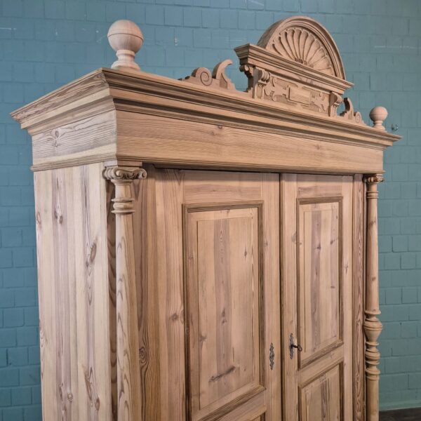 Kast Kledingkast Gründerzeit 1880 Grenen - Afbeelding 6