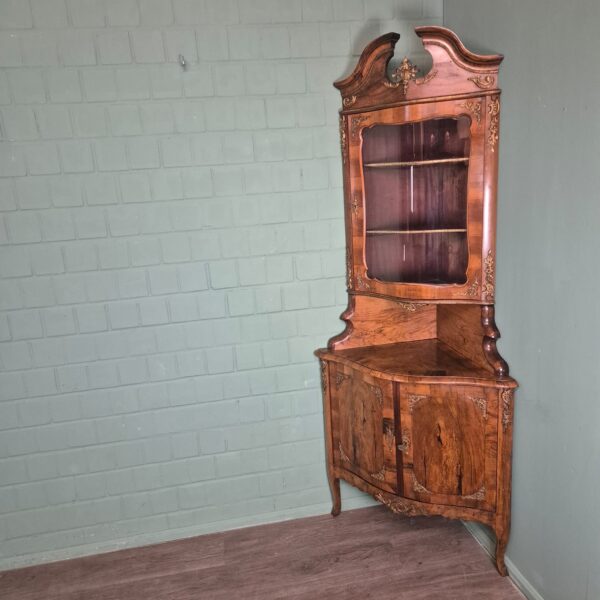 Hoekkast Dresden Barok 1870 Noten - Afbeelding 5
