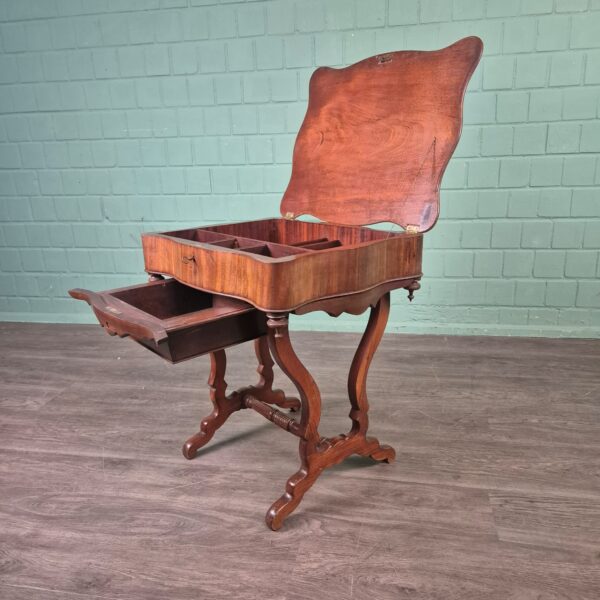 Naaitafeltje Biedermeier 1850 Mahonie - Afbeelding 15