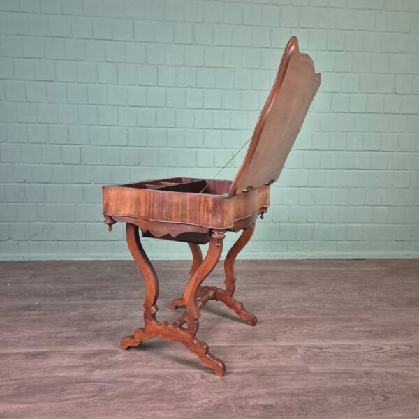 Naaitafeltje Biedermeier 1850 Mahonie - Afbeelding 11
