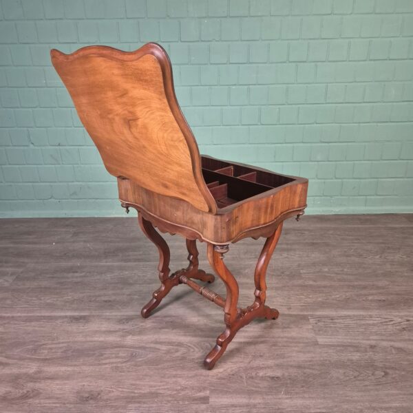 Naaitafeltje Biedermeier 1850 Mahonie - Afbeelding 16