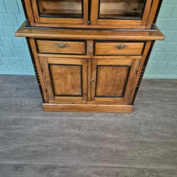 Vitrine Servieskast Louis Philippe 1860 Berkenhout - Afbeelding 7
