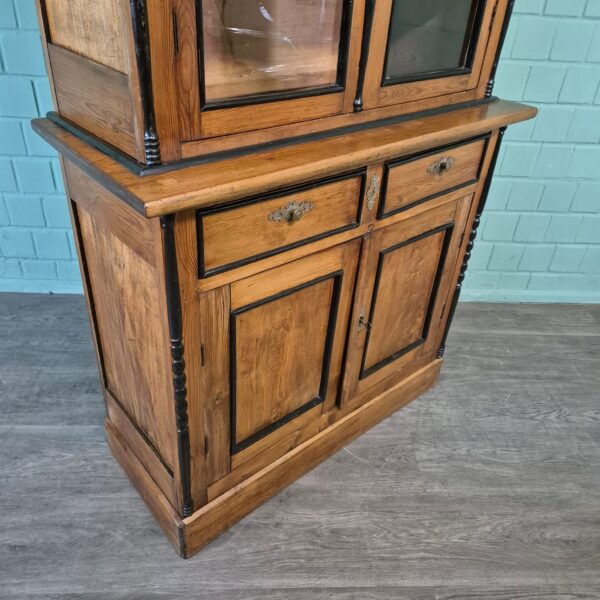Vitrine Servieskast Louis Philippe 1860 Berkenhout - Afbeelding 6