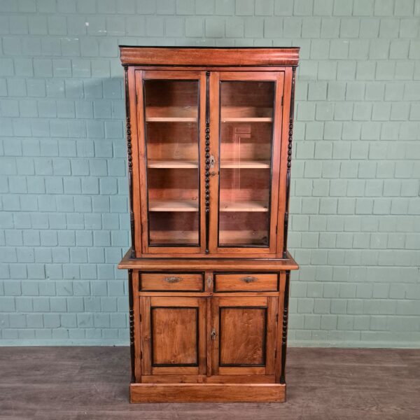 Vitrine Servieskast Louis Philippe 1860 Berkenhout - Afbeelding 3