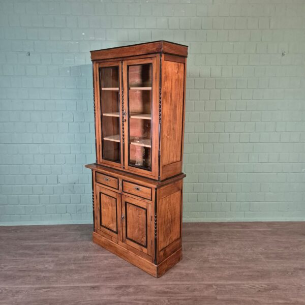 Vitrine Servieskast Louis Philippe 1860 Berkenhout - Afbeelding 4