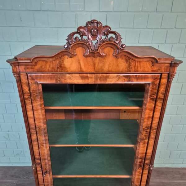 Servieskast Vitrine Biedermeier 1860 Noten - Afbeelding 12