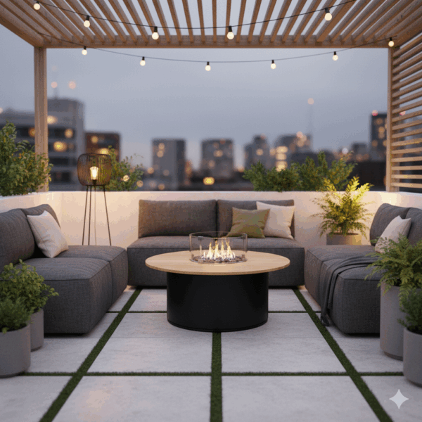 Cosi Fire-Lounge-Tafel Teak Ø 1,20 m - Afbeelding 2