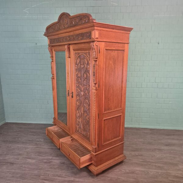 Kast Kledingkast Jugendstil 1910 Eiken - Afbeelding 22