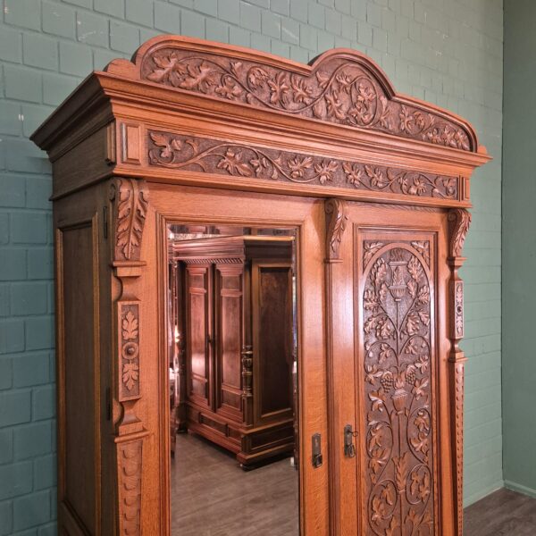 Kast Kledingkast Jugendstil 1910 Eiken - Afbeelding 7