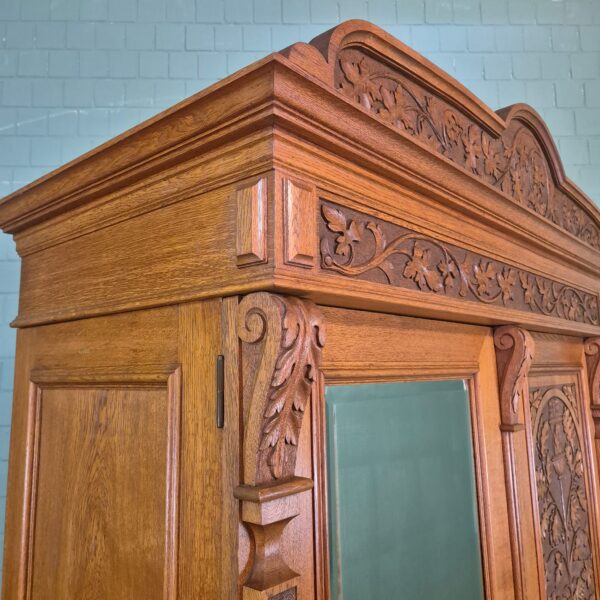 Kast Kledingkast Jugendstil 1910 Eiken - Afbeelding 8