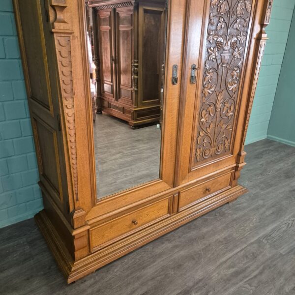 Kast Kledingkast Jugendstil 1910 Eiken - Afbeelding 15