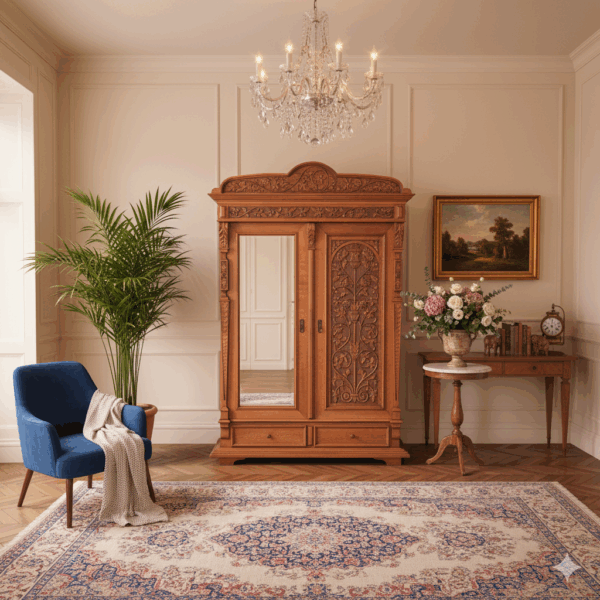 Kast Kledingkast Jugendstil 1910 Eiken - Afbeelding 2