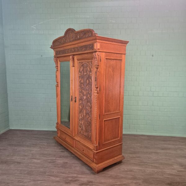Kast Kledingkast Jugendstil 1910 Eiken - Afbeelding 5