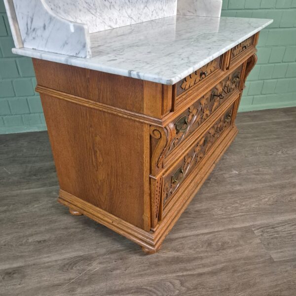 Wascommode Jugendstil 1910 Eiken - Afbeelding 10