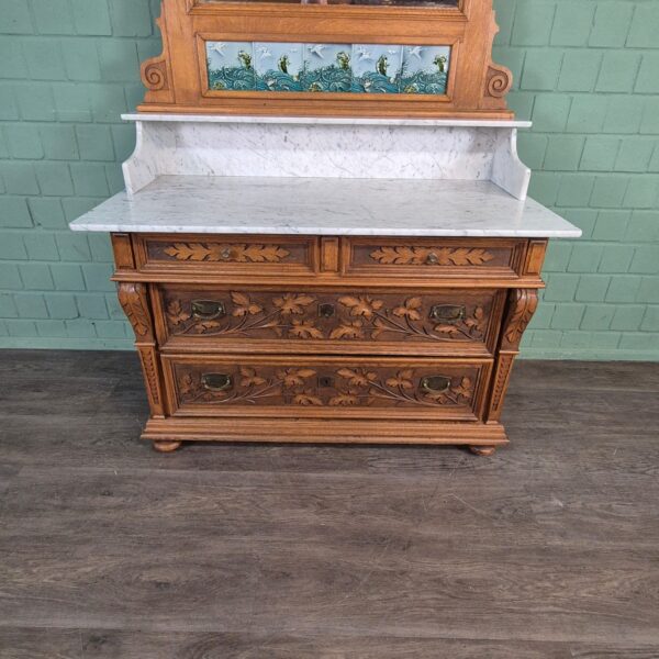 Wascommode Jugendstil 1910 Eiken - Afbeelding 11