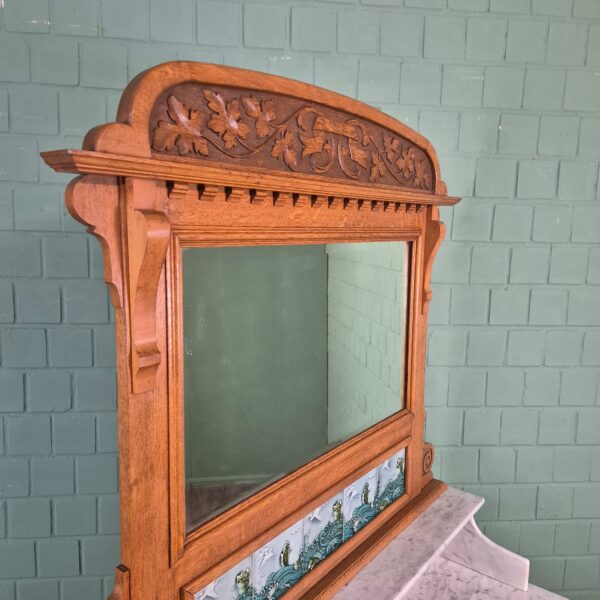 Wascommode Jugendstil 1910 Eiken - Afbeelding 8