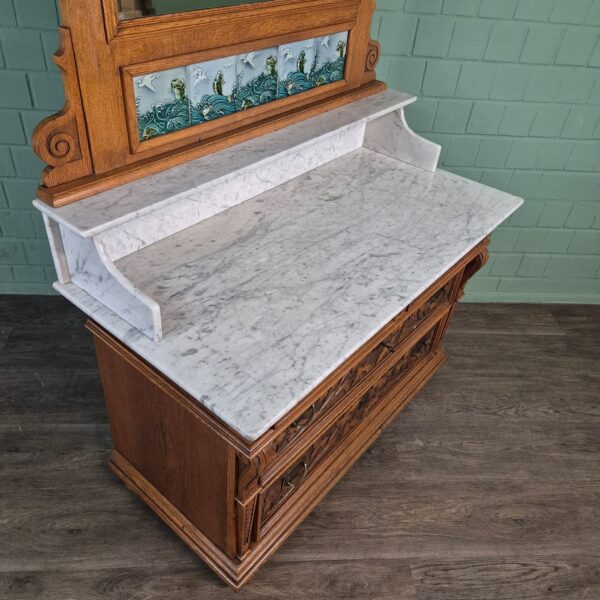 Wascommode Jugendstil 1910 Eiken - Afbeelding 9