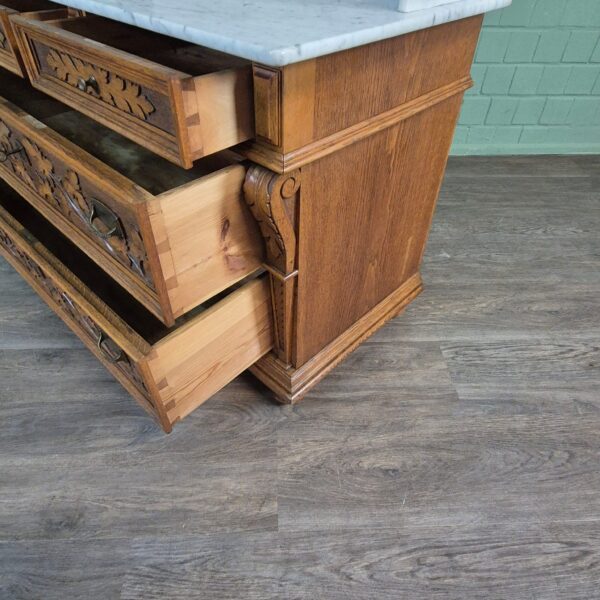 Wascommode Jugendstil 1910 Eiken - Afbeelding 21