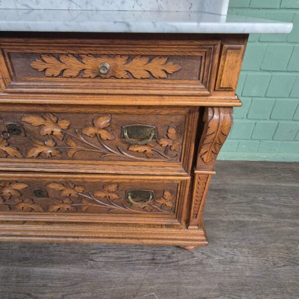 Wascommode Jugendstil 1910 Eiken - Afbeelding 15
